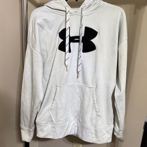 Mens white size medium underarmour hoodie.